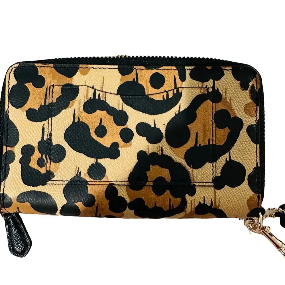 Coach - Double Zip Phone Wallet In Wild Beast Print Leather -NWT - Picture 7 of 10